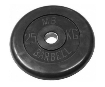 Диск обрезиненный черный MB Barbell d-31 25 кг